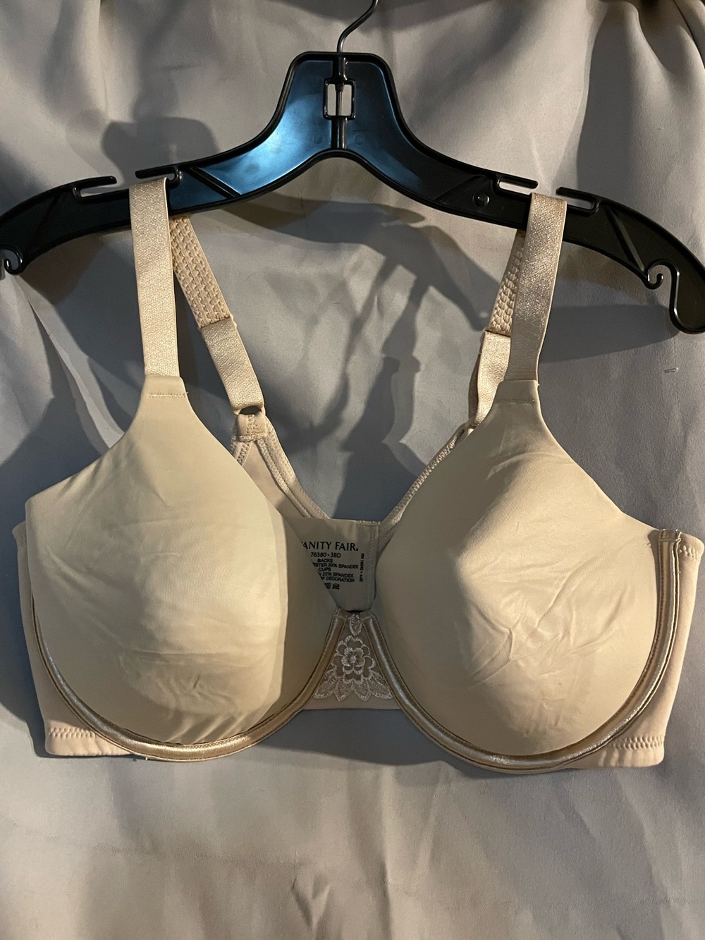 Vanity Fair Beauty Back Full Figure Underwire Bra Beige Nude 38D 76380